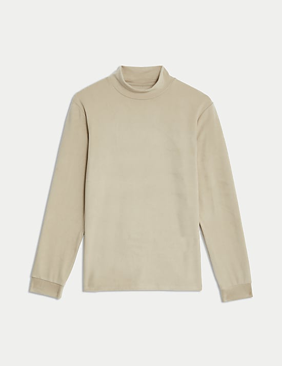 Fleecetop met opstaande kraag