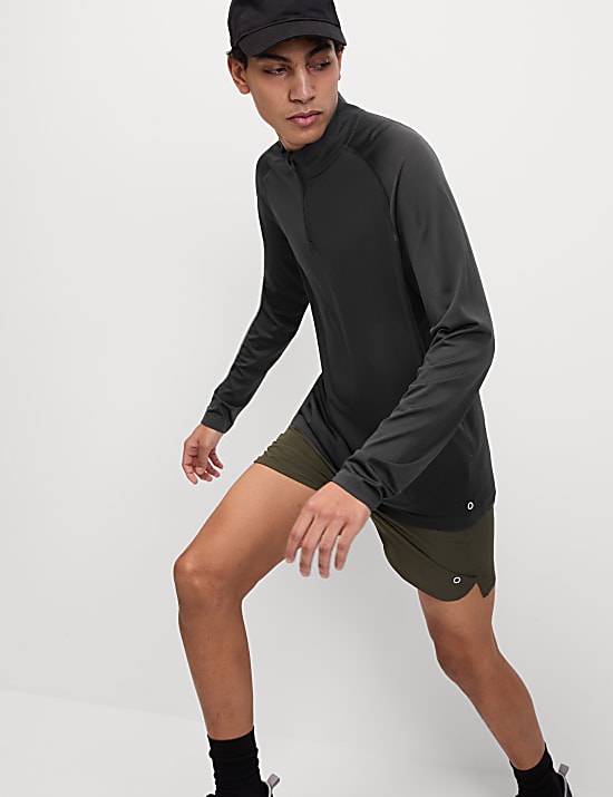 Funnel Neck Half Zip Top