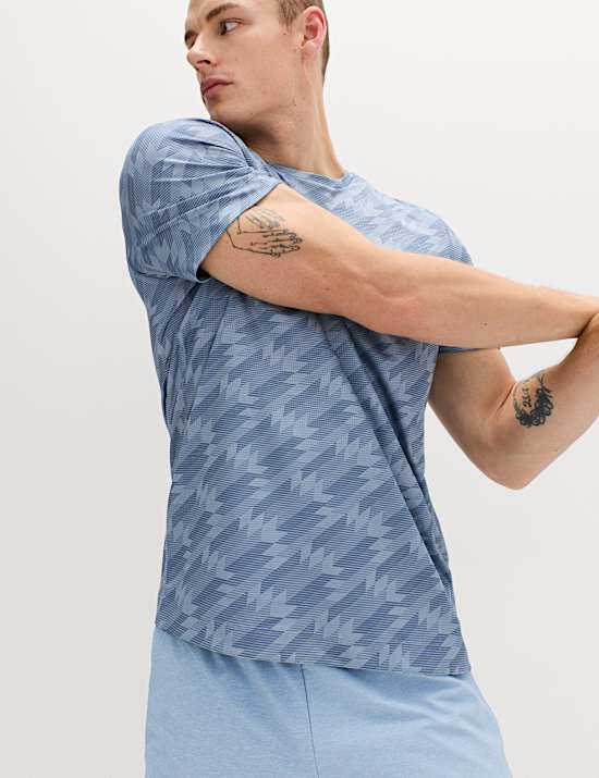 T-shirt &agrave; encolure ronde avec imprim&eacute;