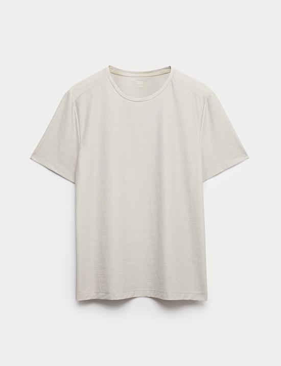 Activewear Jacquard Mesh Stripe T-Shirt