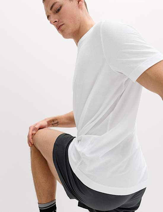 Activewear Jacquard Mesh Stripe T-Shirt