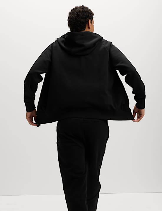 Jacke aus Techno-Jersey mit Kapuze und durchgehendem Reißverschluss