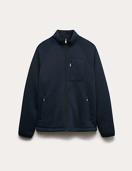 מעיל פליז עם צווארון נשפך ורוכסן