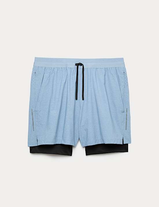 Short de sport 13 cm superpos&eacute;