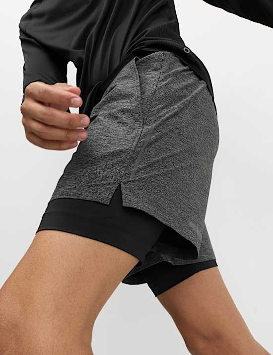 Pantalones cortos deportivos de doble capa de 13 cm