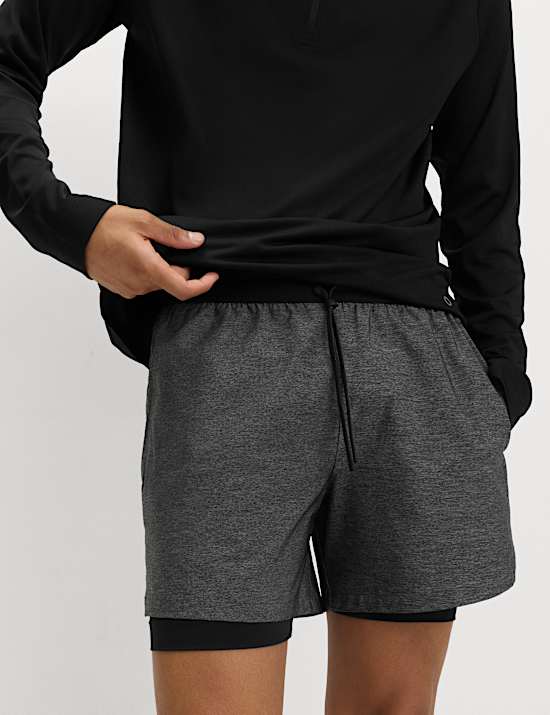 Short de sport 13 cm superposé