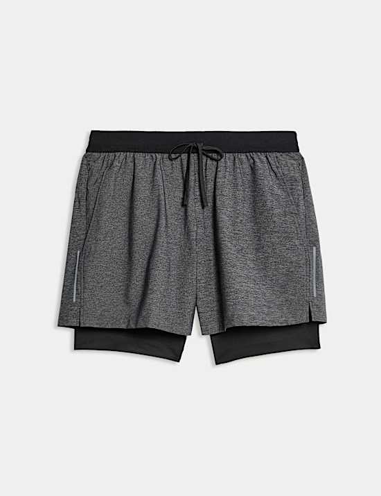 Short de sport 13 cm superposé