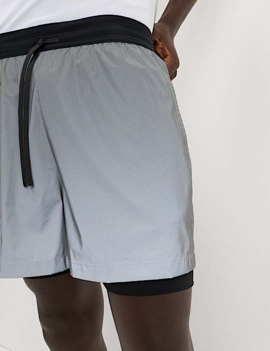 Short de sport réfléchissant double tissu