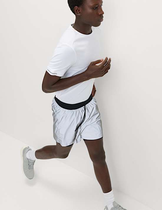 Short de sport réfléchissant double tissu