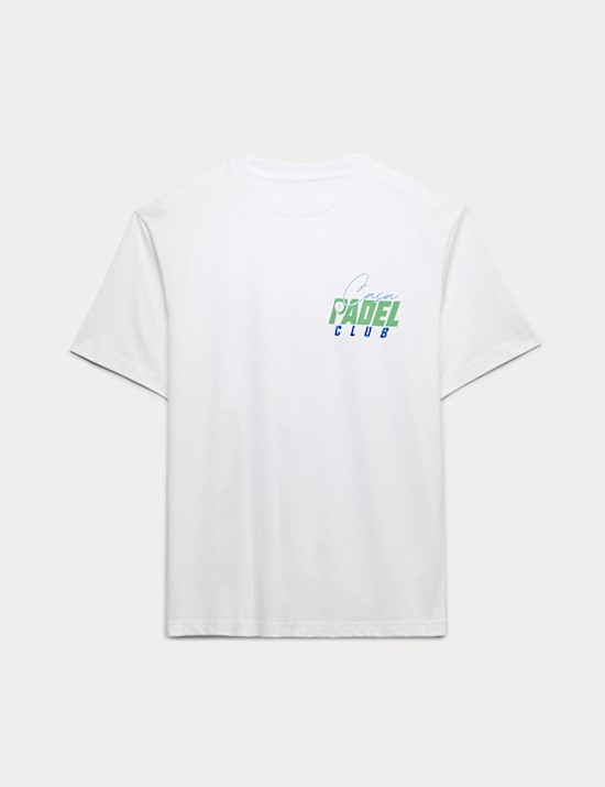 Pure Cotton Padel Graphic Crew Neck T-Shirt