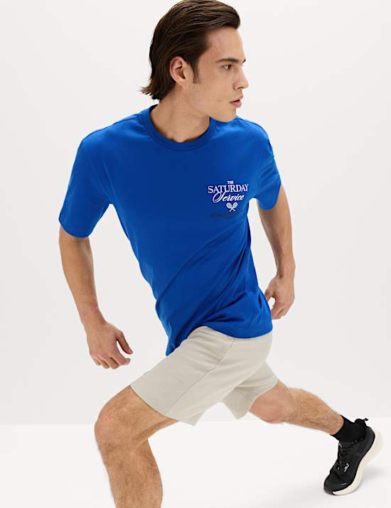 Pure Cotton Saturday Service Graphic T-Shirt