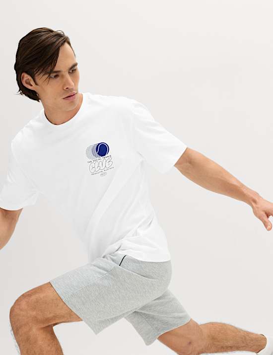 Pure Cotton Tennis Graphic T-Shirt