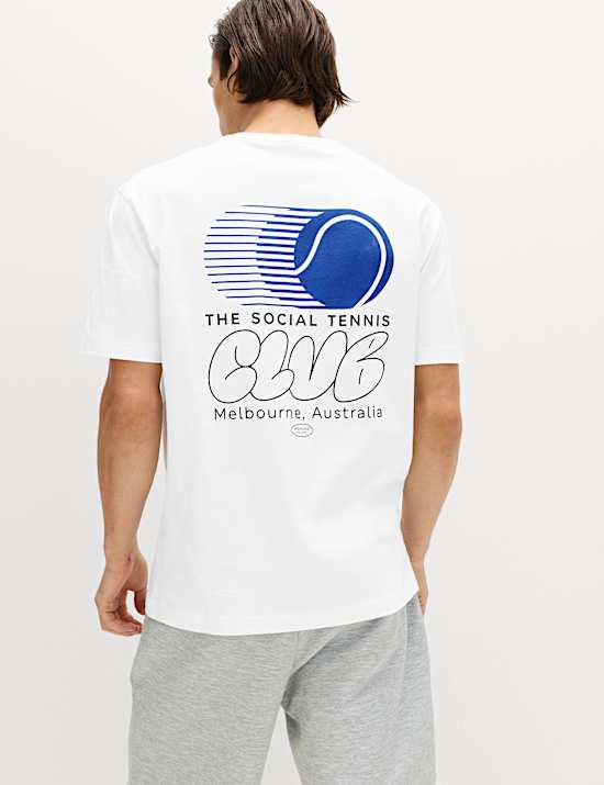Pure Cotton Tennis Graphic T-Shirt