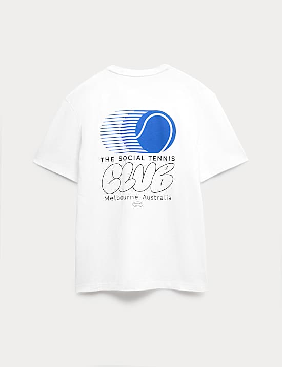 Pure Cotton Tennis Graphic T-Shirt