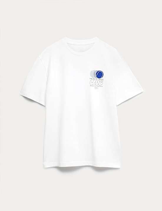 Pure Cotton Tennis Graphic T-Shirt