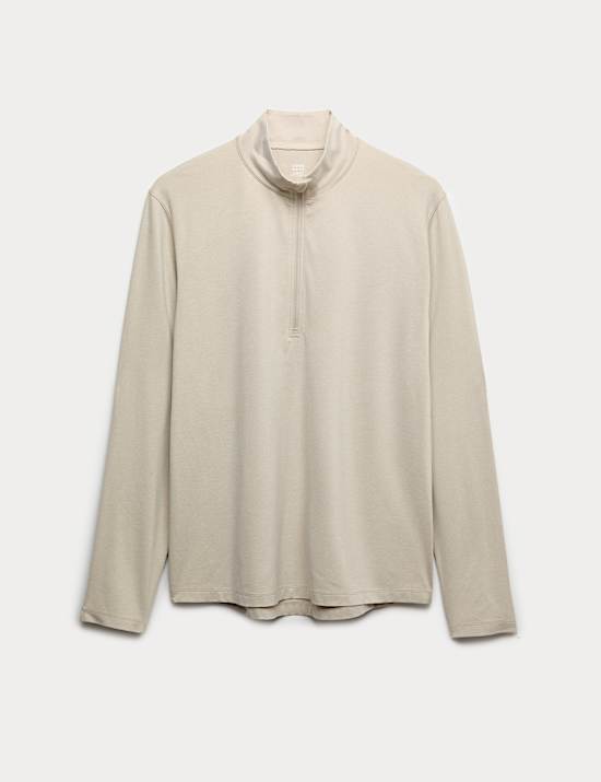 Supersoft Funnel Neck Half Zip Top