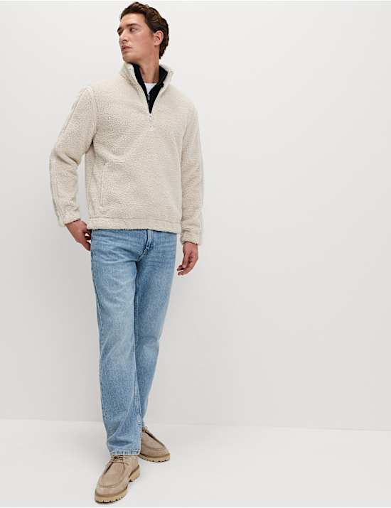 ז'קט פליז חסין לרוח עם רוכסן חלקי