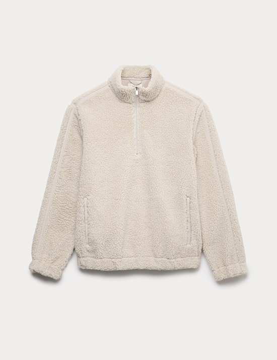 ז'קט פליז חסין לרוח עם רוכסן חלקי