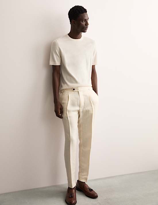 Merino Wool Rich Knitted T-Shirt with Silk