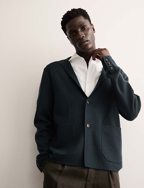 Pure Extra Fine Merino Wool Knitted Jacket