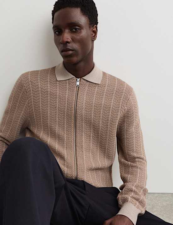 Veste tricot&eacute;e 100 % laine m&eacute;rinos extra-fine