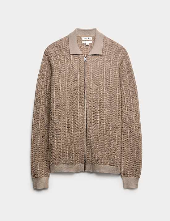 Veste tricot&eacute;e 100 % laine m&eacute;rinos extra-fine