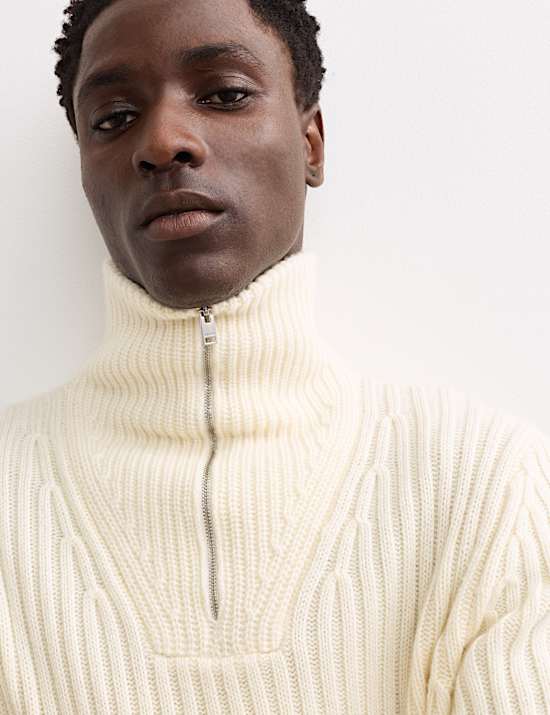 Pure Lambswool Half Zip Jumper