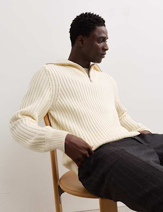 Pure Lambswool Half Zip Jumper