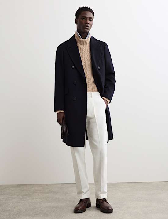 Pure Lambswool Cable Roll Neck Jumper