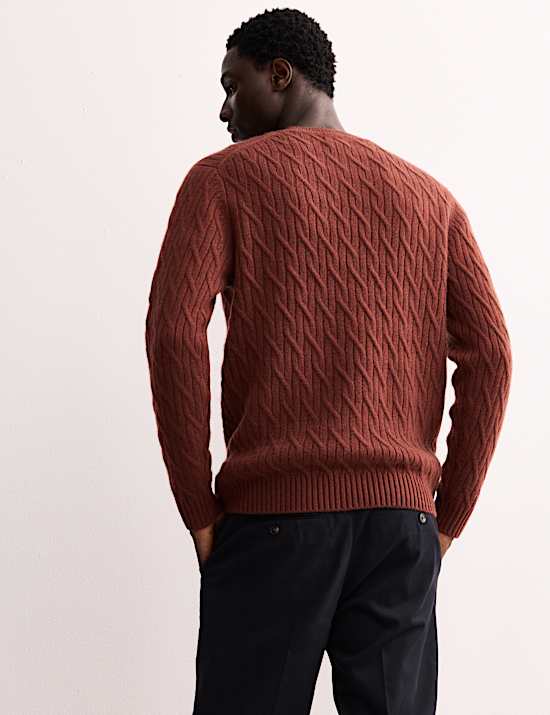Pure Cashmere Cable Crew Neck Jumper