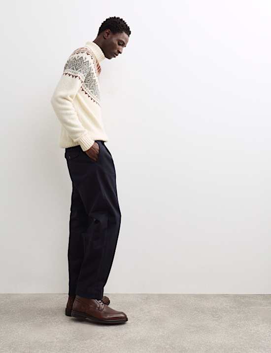 Alpaca Blend Fair Isle Roll Neck Knitted Jumper