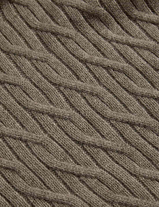 Pure Cashmere Diagonal Roll Neck Jumper