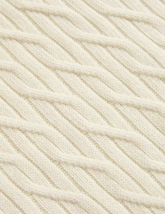 Pure Cashmere Diagonal Roll Neck Jumper