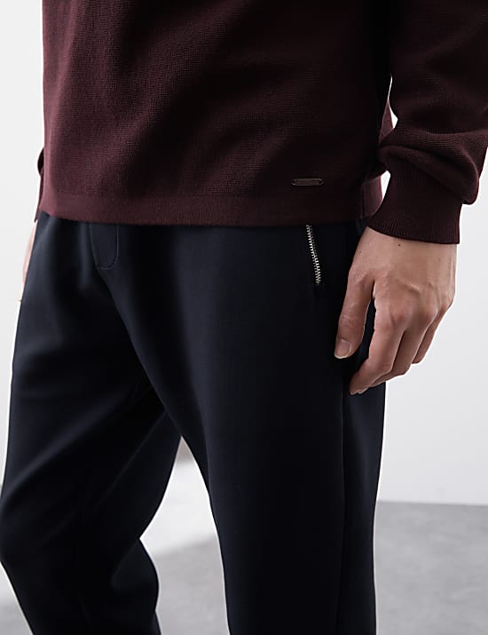 Cotton Rich Funnel Neck Half Zip Jumper