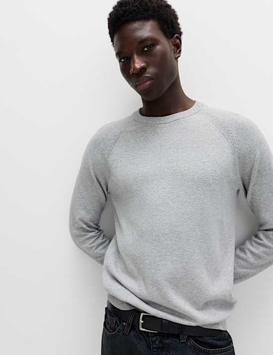 Pure Cotton Crew Neck Jumper
