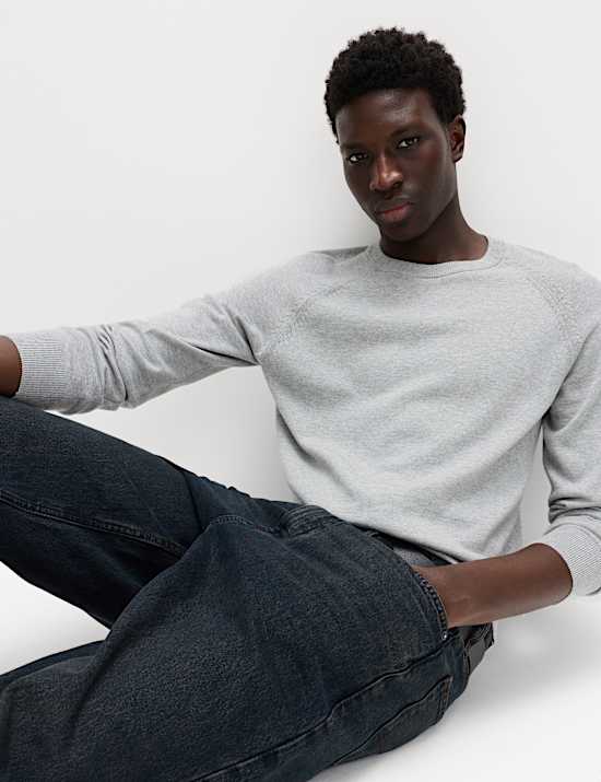 Pure Cotton Crew Neck Jumper
