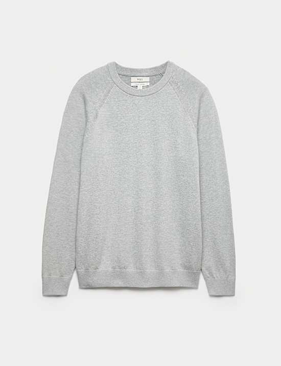 Pure Cotton Crew Neck Jumper