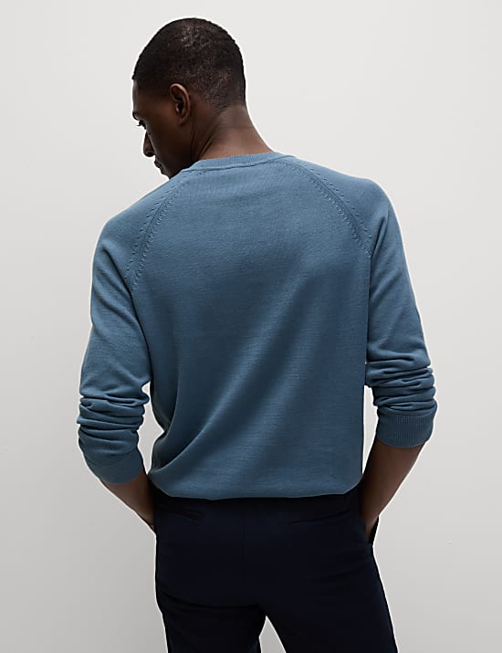 Pullover aus reiner Baumwolle mit Rundhalsausschnitt