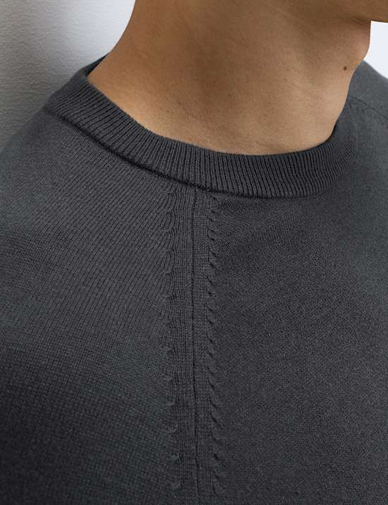 Pure Cotton Crew Neck Jumper