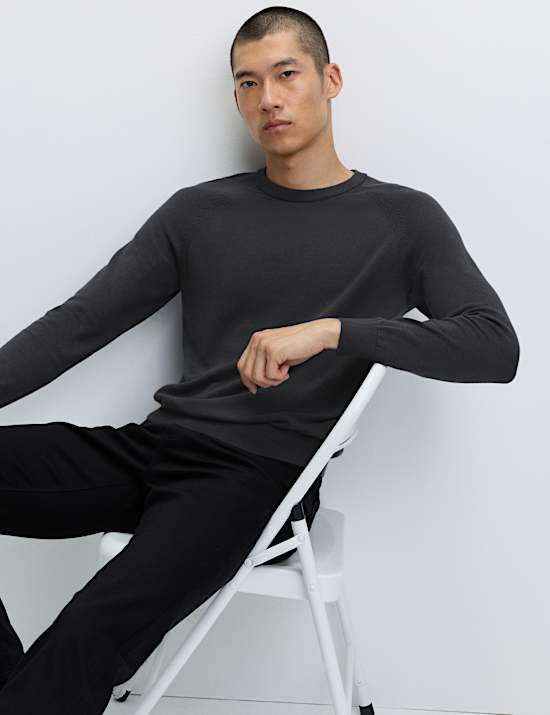 Pure Cotton Crew Neck Jumper