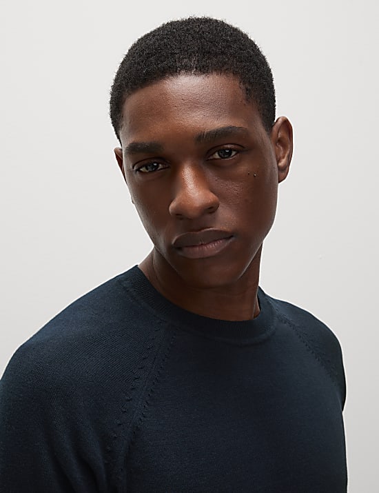 Pure Cotton Crew Neck Jumper