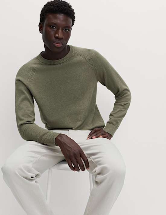 Pure Cotton Crew Neck Jumper