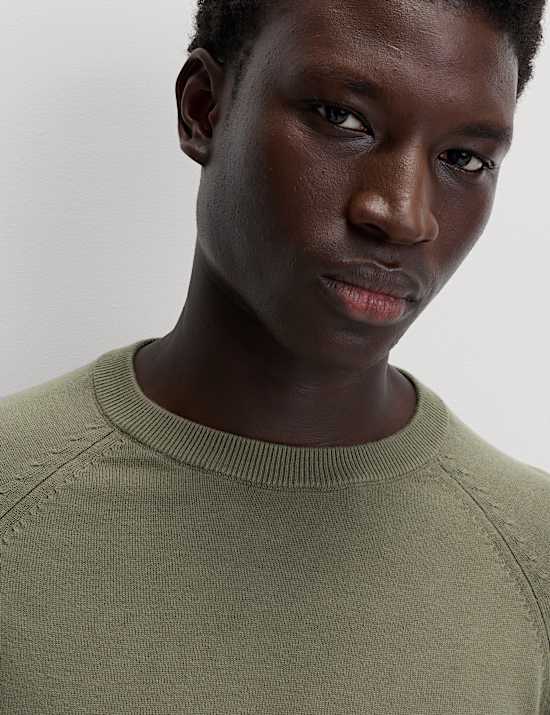 Pure Cotton Crew Neck Jumper