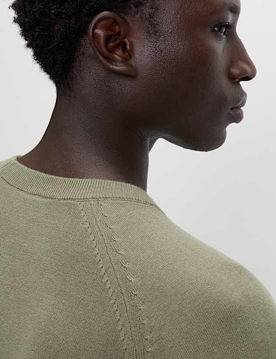 Pure Cotton Crew Neck Jumper