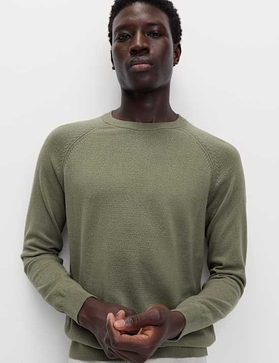 Pure Cotton Crew Neck Jumper