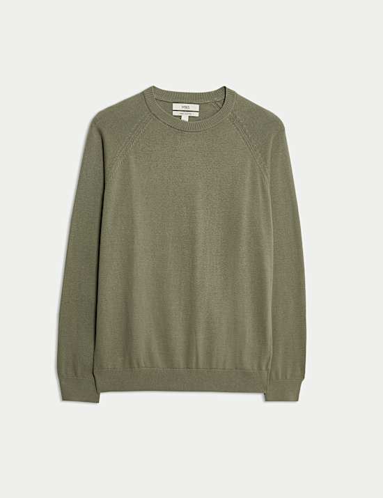 Pure Cotton Crew Neck Jumper