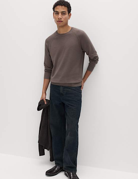 Πουλόβερ με κλειστή στρογγυλή λαιμόκοψη από 100% βαμβάκι