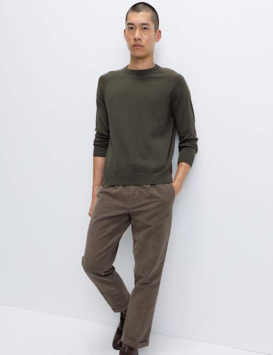 Πουλόβερ με κλειστή στρογγυλή λαιμόκοψη από 100% βαμβάκι