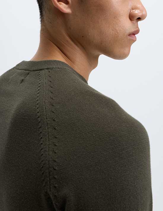 Πουλόβερ με κλειστή στρογγυλή λαιμόκοψη από 100% βαμβάκι