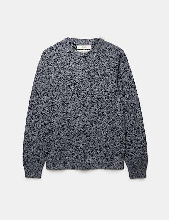 Pull textur&eacute; 100 % coton &agrave; encolure ronde